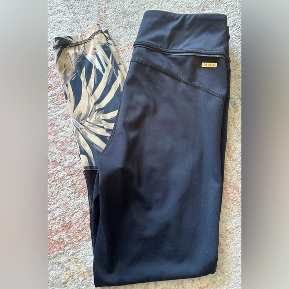 Alala Black & Print Mesh Panel Leggings Size S - Picture 1 of 4